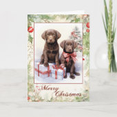 Labrador Kerst Feestdagen Kaart (Voorkant)