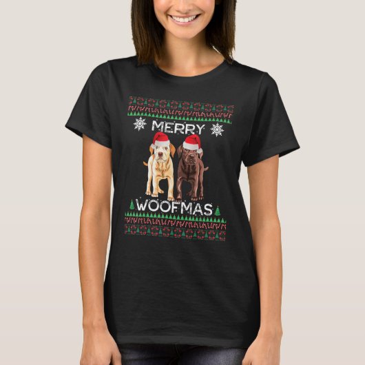Labrador Kerst Lelijk Geel Lab Chocolade Labra T-shirt (Voorkant)