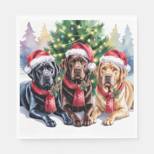 Labrador Kerst Papieren Servet (Voorkant)