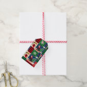 Labrador Kerst Patchwork Dekbed Cadeaulabel (Met Touw)