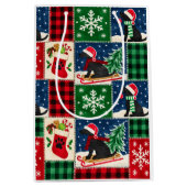 Labrador Kerst Patchwork Quilt Medium Cadeauzakje (Voorkant)