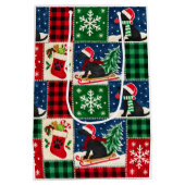 Labrador Kerst Patchwork Quilt Medium Cadeauzakje (Achterkant)