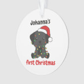 Labrador kerstbaby's, eerste kerstdag ornament (voorkant)