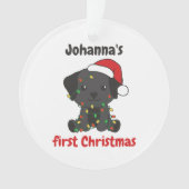 Labrador kerstbaby's, eerste kerstdag ornament (voorkant)