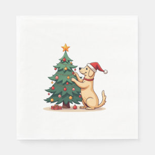 Labrador Kerstboom Helper hond Servet