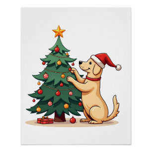 Labrador Kerstboom Helper Perfect Poster