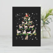 Labrador-kerstboom met vlieglicht bedankkaart (Staand voorkant)