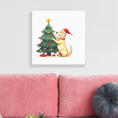 Labrador Kerstboomhulp Canvas Afdruk (Insitu (Woonkamer))