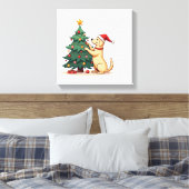 Labrador Kerstboomhulp Canvas Afdruk (Insitu (Slaapkamer))