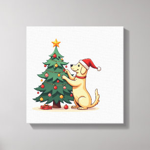 Labrador Kerstboomhulp Canvas Afdruk