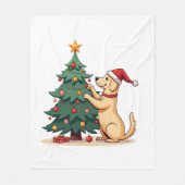 Labrador Kerstboomhulp Fleece Deken (Voorkant)