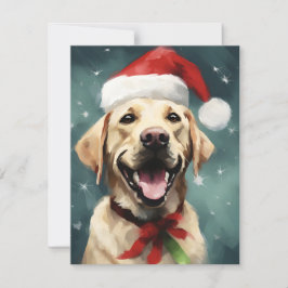 Labrador Kerstborstel schilderen kunstwerk Feestdagenkaart
