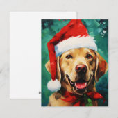 Labrador Kerstborstel schilderen kunstwerk Feestdagenkaart (Voorkant / Achterkant)