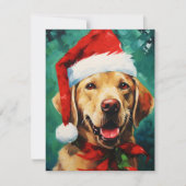 Labrador Kerstborstel schilderen kunstwerk Feestdagenkaart (Voorkant)