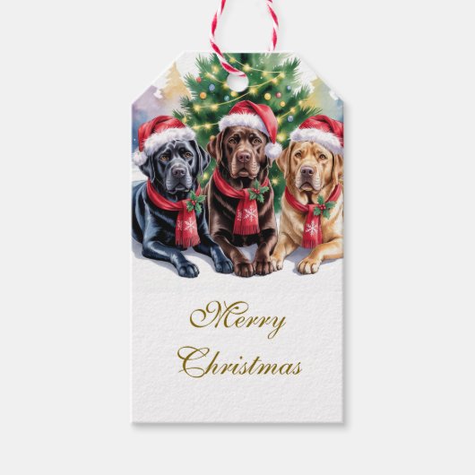 Labrador Kerstcadeau-etiket Cadeaulabel (Voorkant)