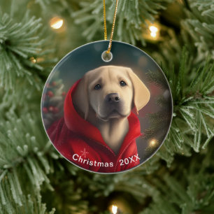 Labrador kerstdatum of voeg Pet Photo Keramisch Ornament