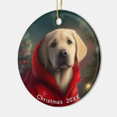 Labrador kerstdatum of voeg Pet Photo Keramisch Ornament (Links)