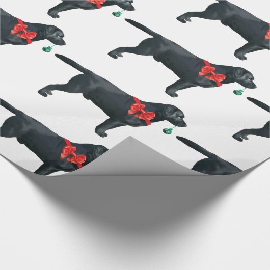 Labrador kerstinpakpapier cadeaupapier (Hoek)