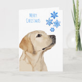 Labrador kerstkaart Yellow Labrador Feestdagen Kaart (Voorkant)