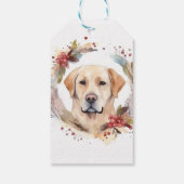 Labrador Kerstkrans Feestelijke Pup Cadeaulabel (Achterkant)