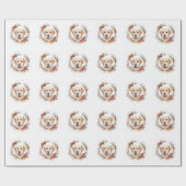 Labrador Kerstkrans Feestelijke Pup Cadeaupapier (Vlak)