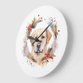 Labrador Kerstkrans Feestelijke Pup Grote Klok (Hoek)