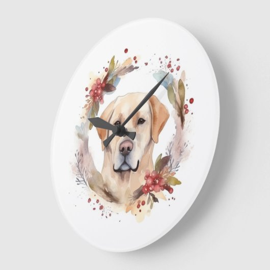 Labrador Kerstkrans Feestelijke Pup Grote Klok (Hoek)