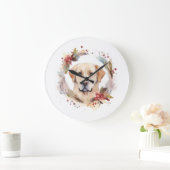 Labrador Kerstkrans Feestelijke Pup Grote Klok (Huis)