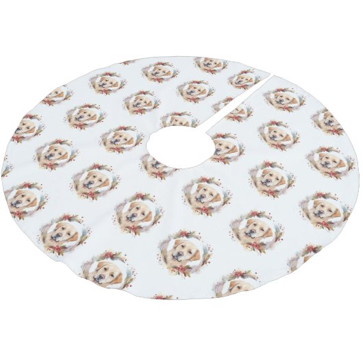 Labrador Kerstkrans Feestelijke Pup Kerstboom Rok (Gekanteld)