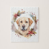 Labrador Kerstkrans Feestelijke Pup Legpuzzel (Verticaal)