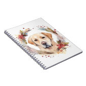 Labrador Kerstkrans Feestelijke Pup Notitieboek (Rechterzijde)