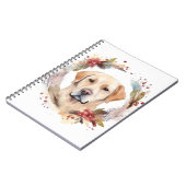 Labrador Kerstkrans Feestelijke Pup Notitieboek (Linkerzijde)