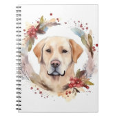Labrador Kerstkrans Feestelijke Pup Notitieboek (Voorkant)