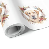 Labrador Kerstkrans Festieve Pup Cadeaupapier (Rol Hoek)