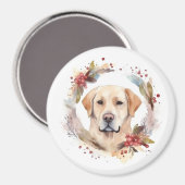 Labrador Kerstkrans Festieve Pup Magneet (Voorkant / Achterkant)