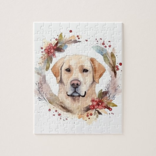 Labrador Kerstkrans Festieve Puppy Legpuzzel (Verticaal)