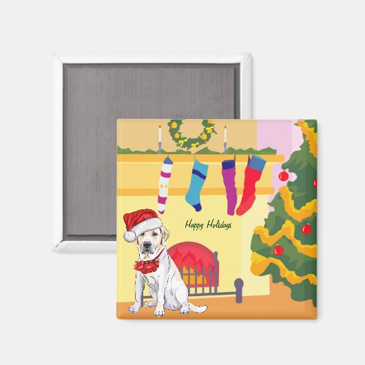 Labrador kerstmagneet magneet (Voorkant / Achterkant)