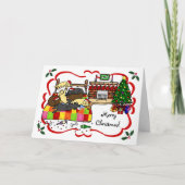 Labrador Kerstmis Cartoon Feestdagen Kaart (Voorkant)