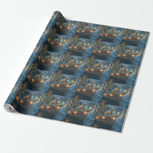 Labrador Kerstmis Feestelijke Reis Cadeaupapier