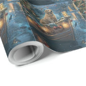 Labrador Kerstmis Feestelijke Reis Cadeaupapier (Rol Hoek)