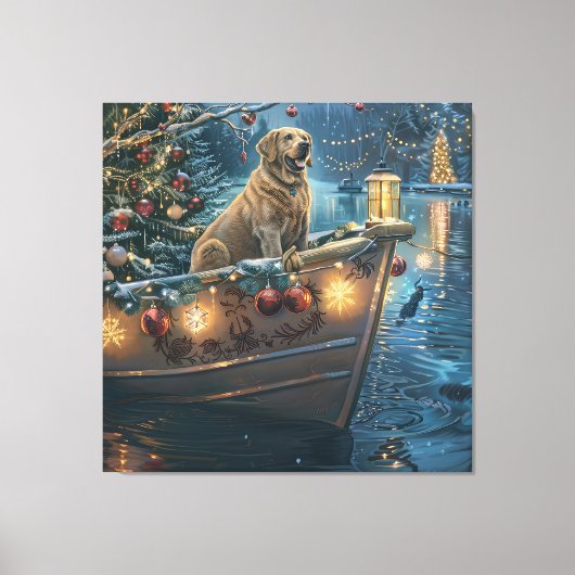Labrador Kerstmis Feestelijke Reis Canvas Afdruk (Voorkant)