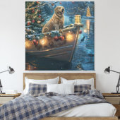 Labrador Kerstmis Feestelijke Reis Canvas Afdruk (Insitu (Slaapkamer))