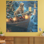 Labrador Kerstmis Feestelijke Reis Canvas Afdruk (Insitu (Woonkamer))