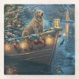 Labrador Kerstmis Feestelijke Reis Glazen Onderzetter