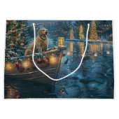 Labrador Kerstmis Feestelijke Reis Groot Cadeauzakje (Voorkant)