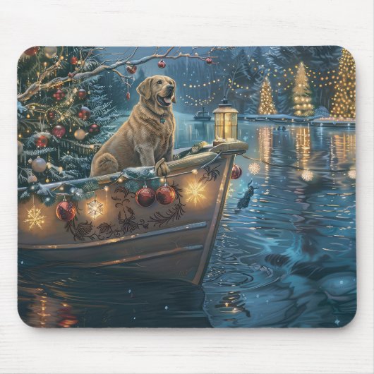 Labrador Kerstmis Feestelijke Reis Muismat (Voorkant)