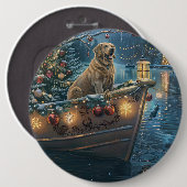 Labrador Kerstmis Feestelijke Reis Ronde Button 6,0 Cm (Voorkant /achterkant)