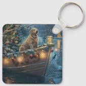 Labrador Kerstmis Feestelijke Reis Sleutelhanger (Achterkant)