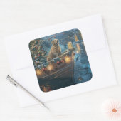 Labrador Kerstmis Feestelijke Reis Vierkante Sticker (Envelop)