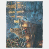 Labrador Kerstmis Festivale Reis Fleece Deken (Voorkant)